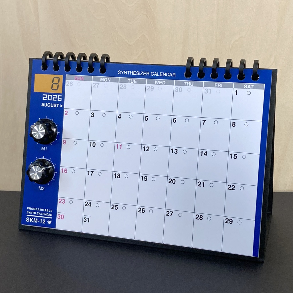 【2026年カレンダー】シンセカレンダー SKM-12 月ごとのシンセ 卓上・マグネット