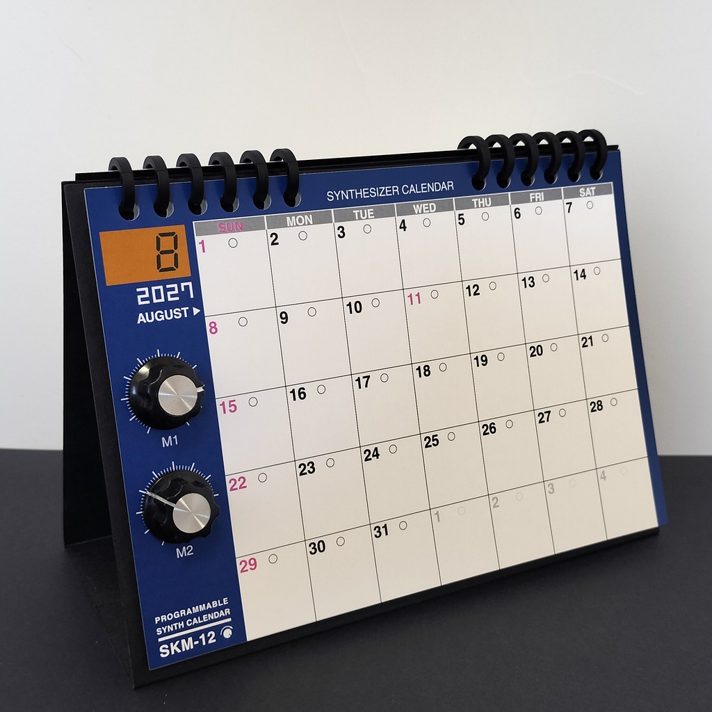 【2027カレンダー】シンセカレンダー SKM-12 シンセ卓上・ツマミマグネット付き