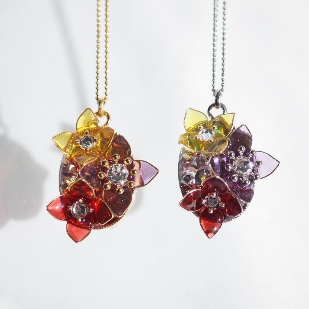 マテンロクロスフラワー ネックレス(楕円)