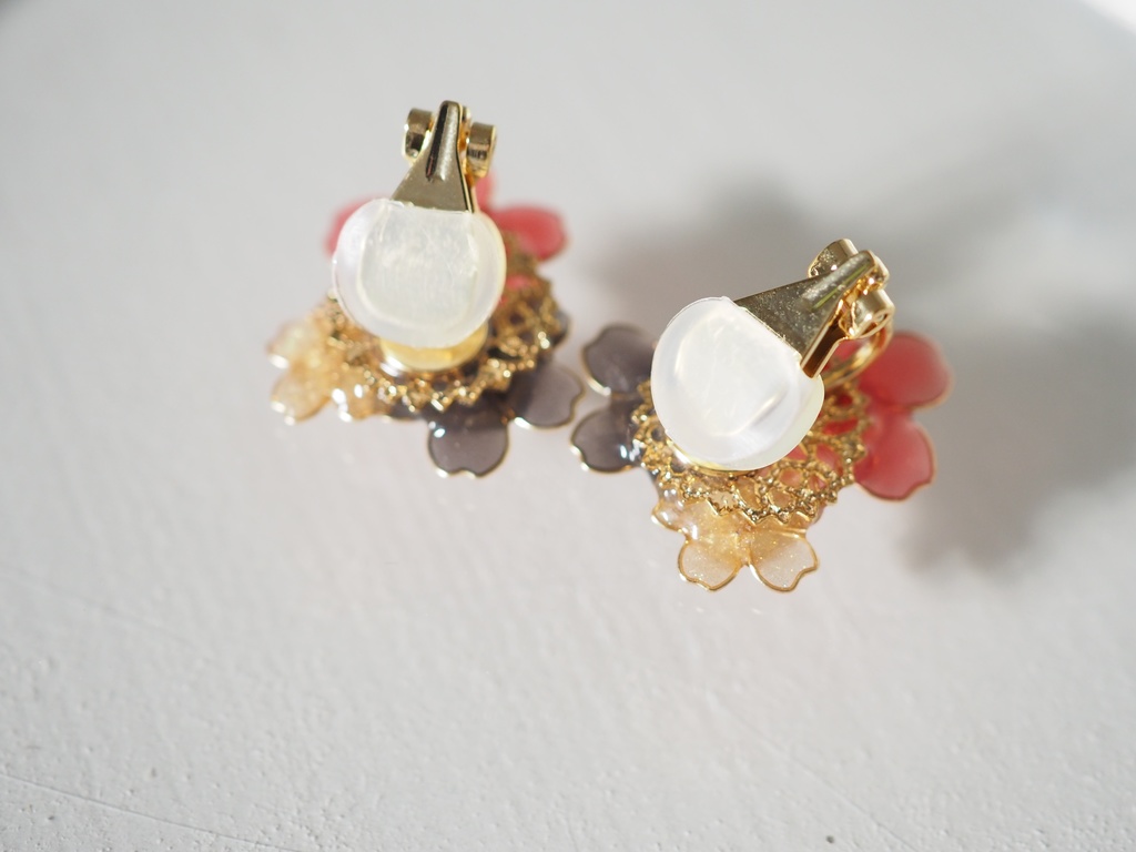 染め桜 ─満開─ 耳飾り