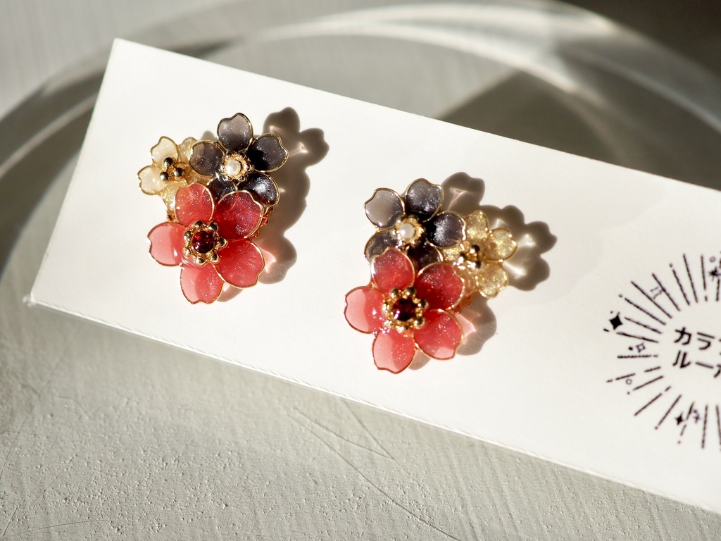 染め桜 ─満開─  耳飾り