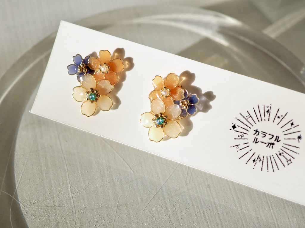 染め桜 ─満開─ 耳飾り