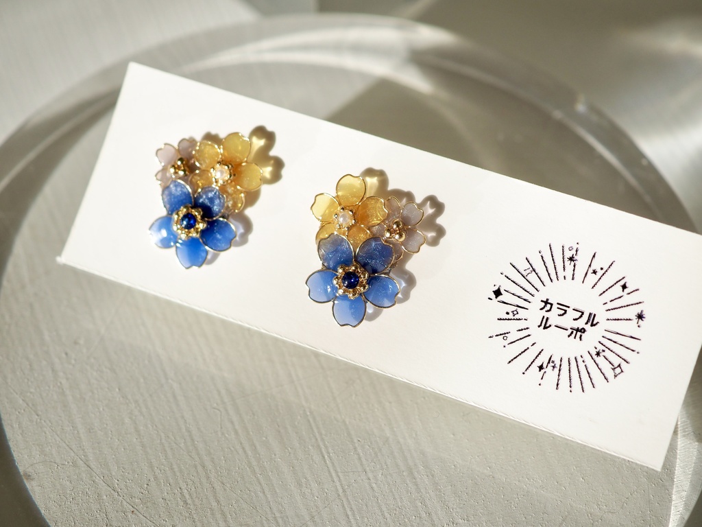 染め桜 ─満開─ 耳飾り