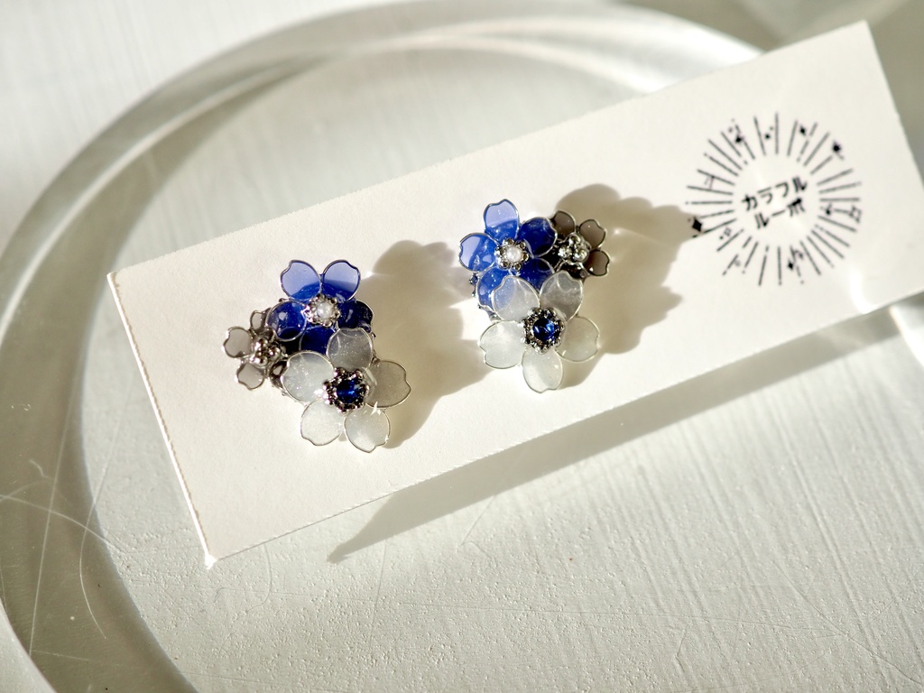 染め桜 ─満開─ 耳飾り