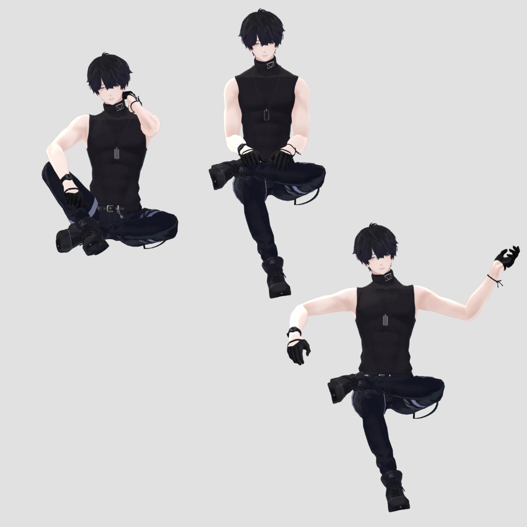 【無料版あり】Mens pose set!【有料版100種】