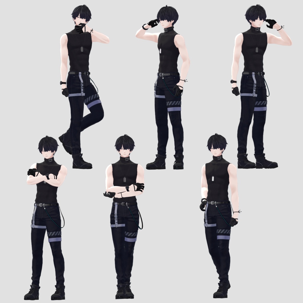 【無料版あり】Mens pose set!【有料版100種】