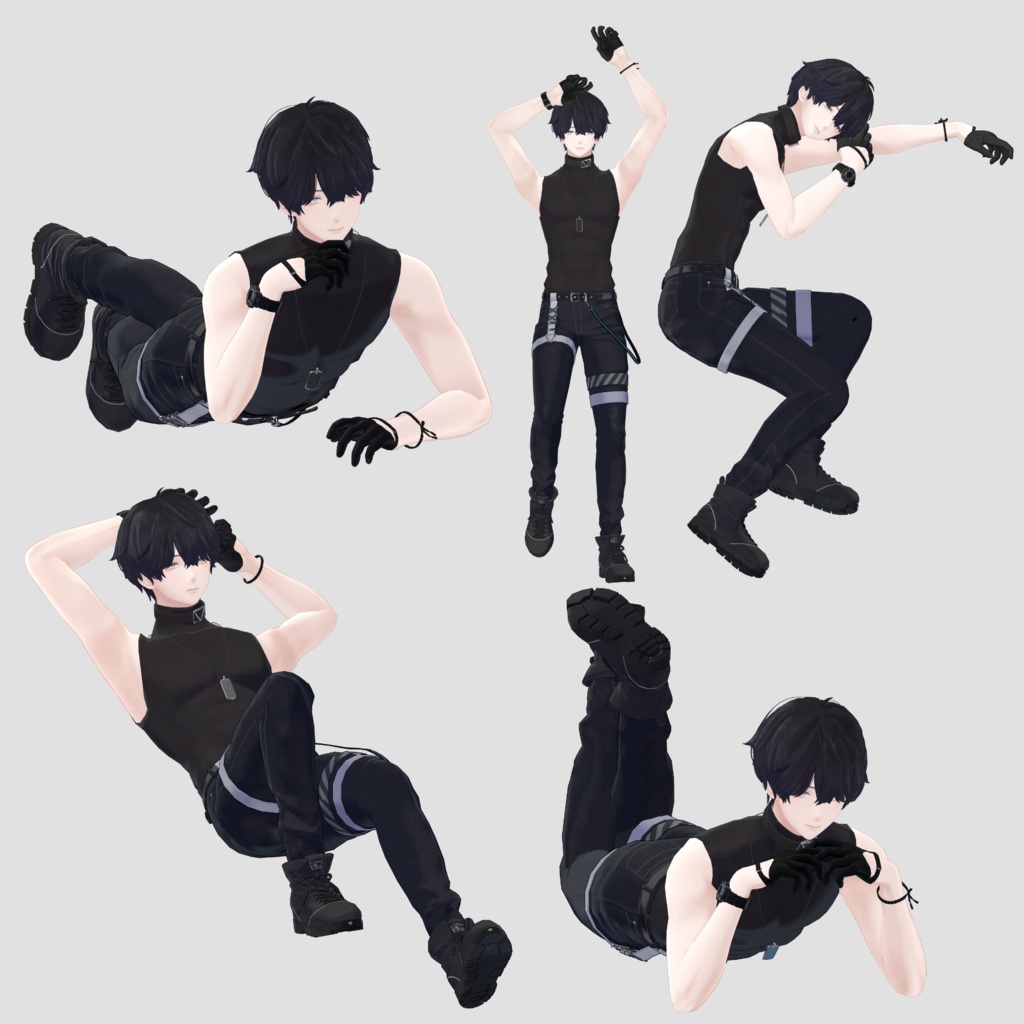 【無料版あり】Mens pose set!【有料版100種】