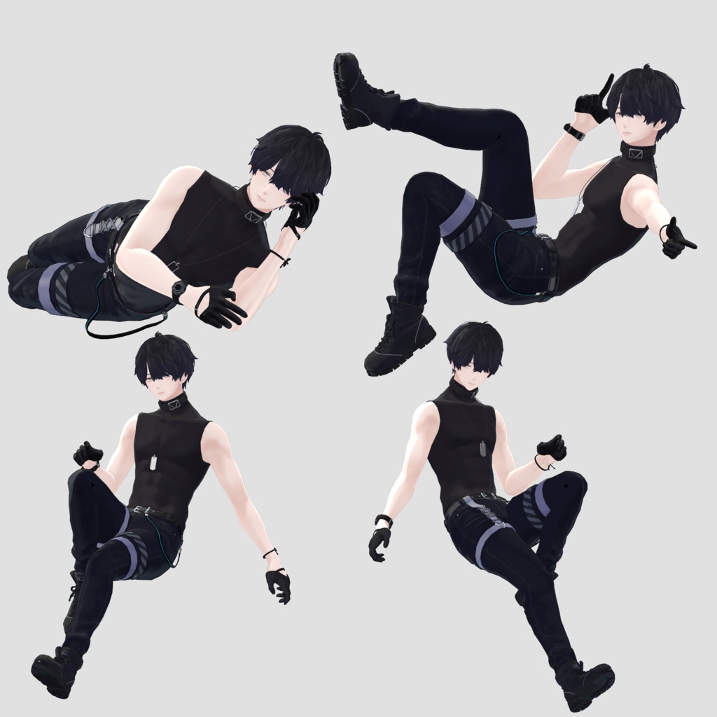 【無料版あり】Mens pose set!【有料版100種】