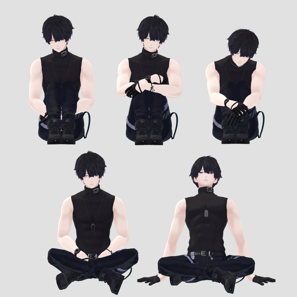 【無料版あり】Mens pose set!【有料版100種】