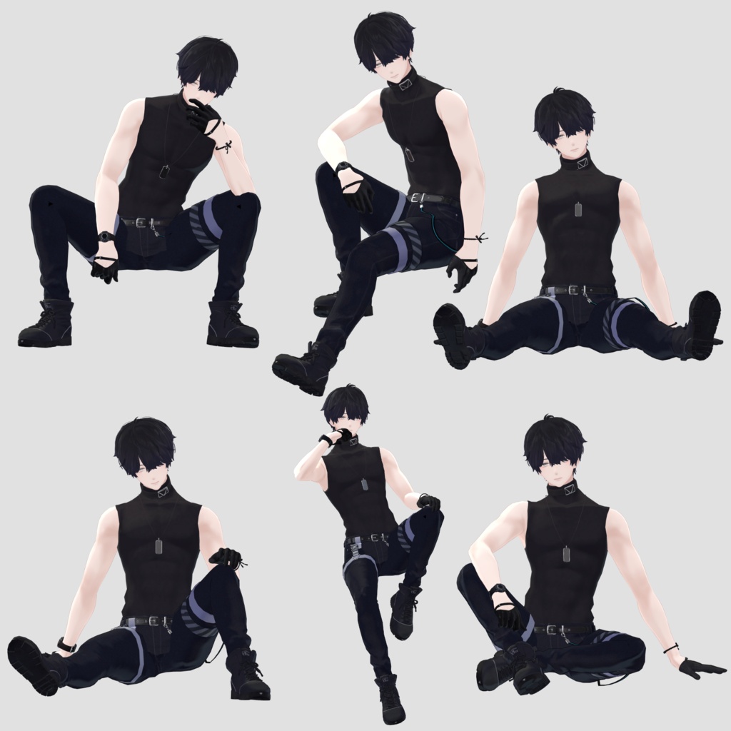 【無料版あり】Mens pose set!【有料版100種】
