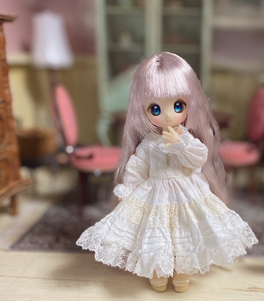 送料無料 リカちゃんサイズ ロココ調ドレス ウェディングドレス