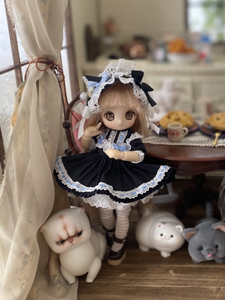 黒猫ワンピースセット