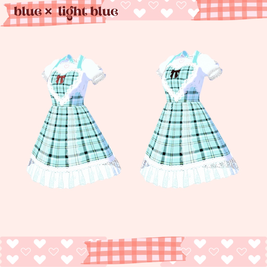 【vroid】ハートエプロンワンピース heart apron dress