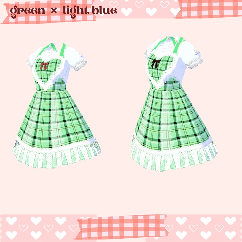 【vroid】ハートエプロンワンピース heart apron dress