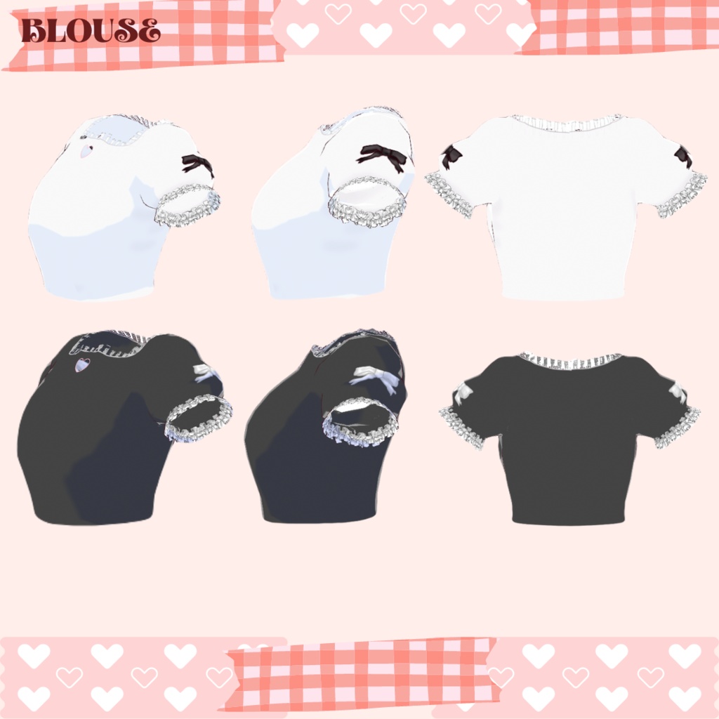 【vroid】ハートエプロンワンピース heart apron dress