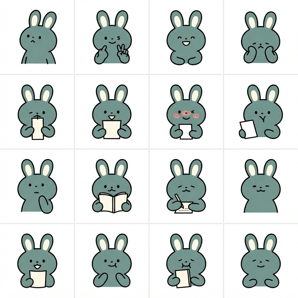 【透過PNG】俳句・短歌うさぎイラストパック（Web・SNS素材用）