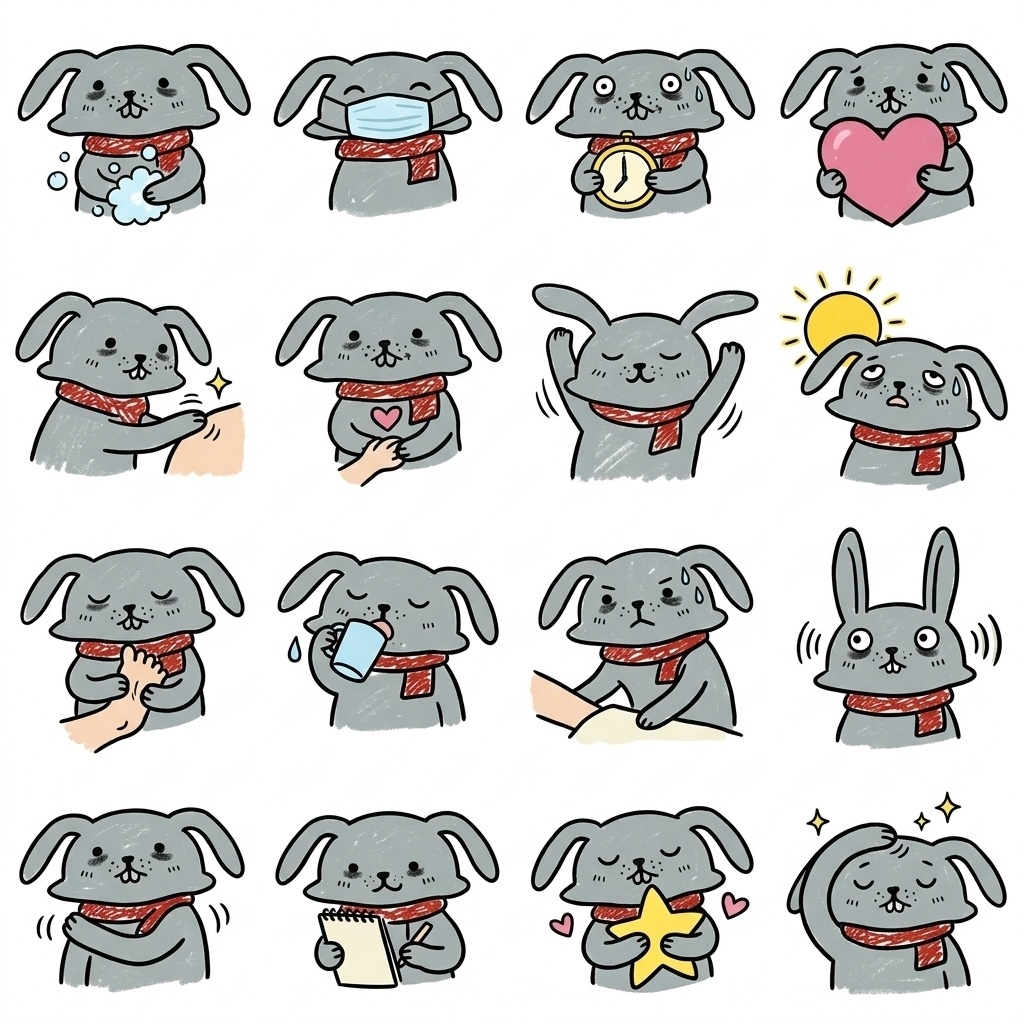 【介護・看護の現場へ】お疲れさまを伝える手描きイラスト素材セット