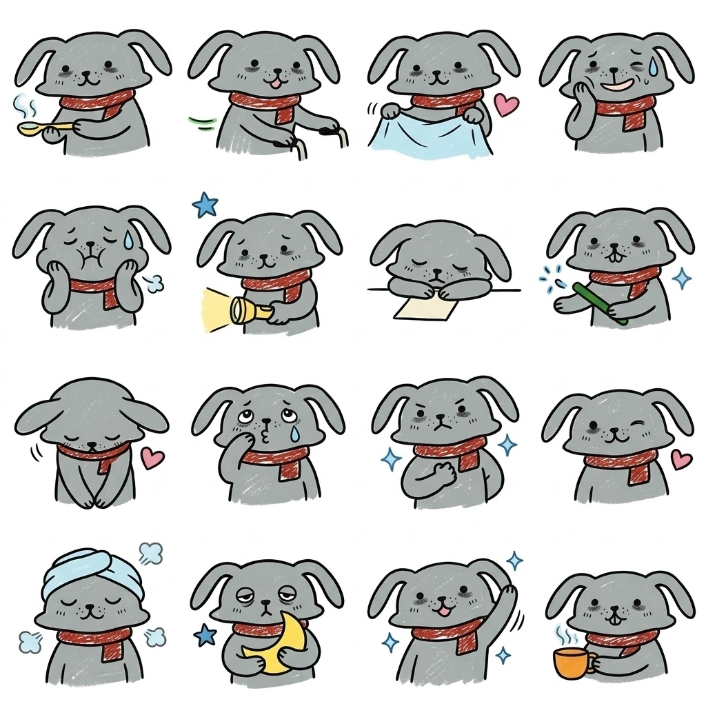 【介護・看護の現場へ】静かに頑張る人に届ける手描きイラスト素材セット Part 2