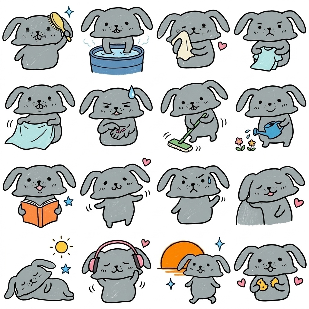 【介護・看護の現場へ】静かに頑張る人に届ける手描きイラスト素材セット Part 4