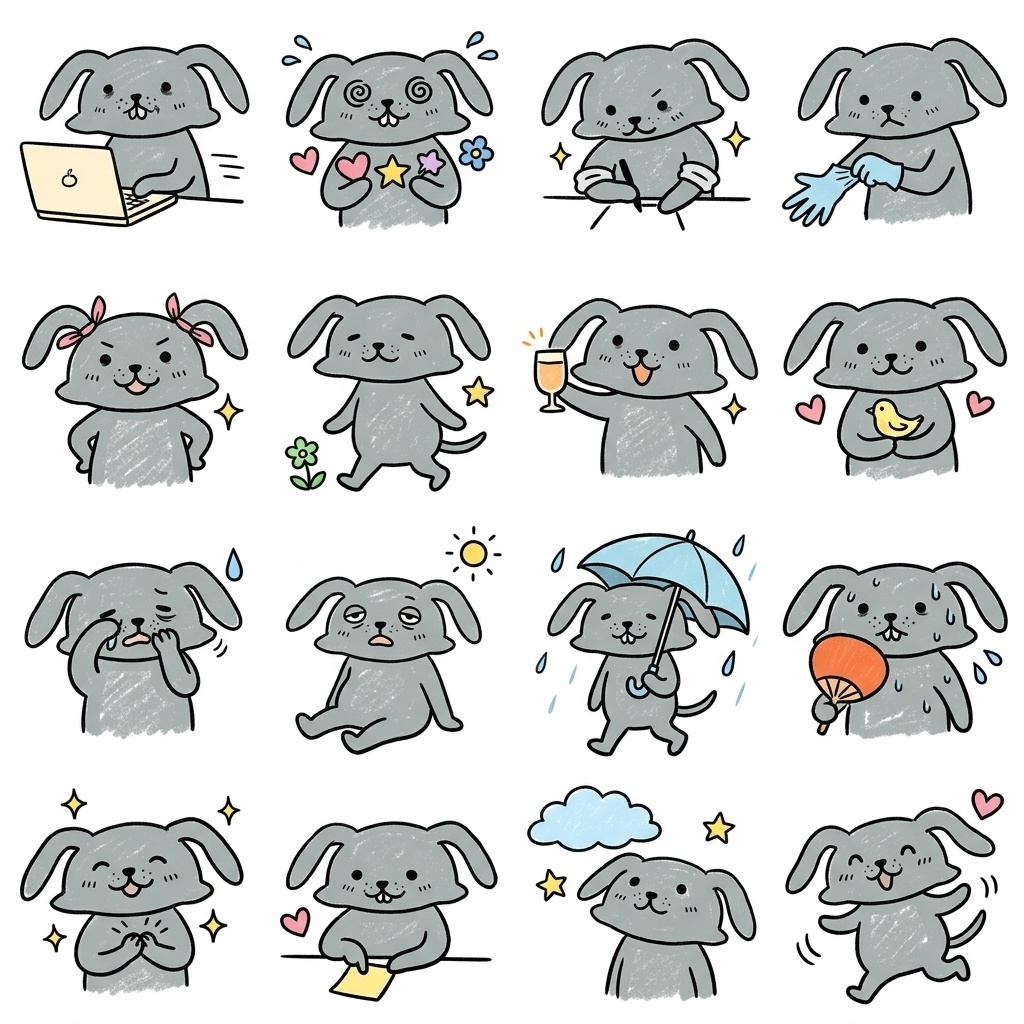 【介護・看護の現場へ】静かに頑張る人に届ける手描きイラスト素材セット Part 5