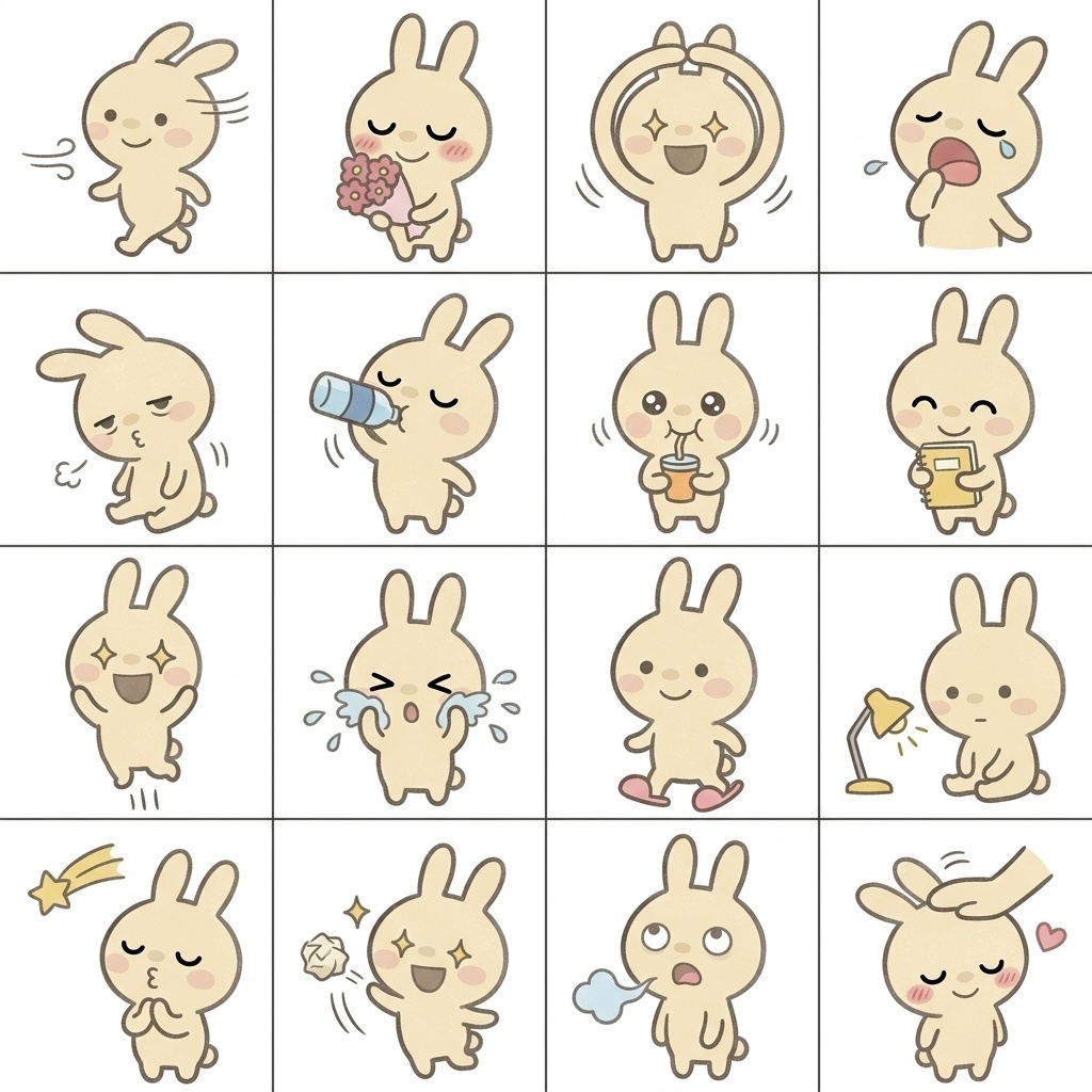 【働くあなたへ】仕事終わり・退勤の脱力日常 Vol.4 🐰💼 ゆるかわ絵文字＆イラスト素材集