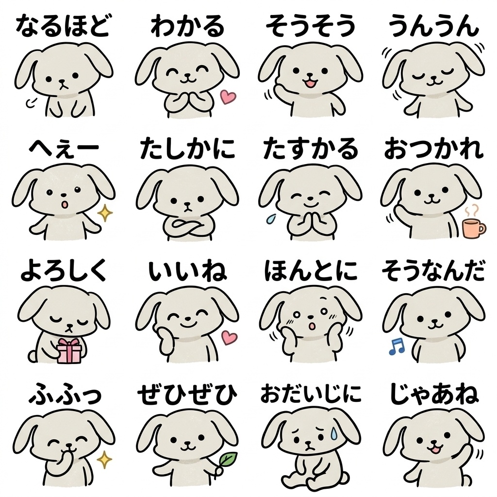 【画像素材】ママ友・保護者連絡に！ちょうどいい距離感のやさしい相槌イラスト16種