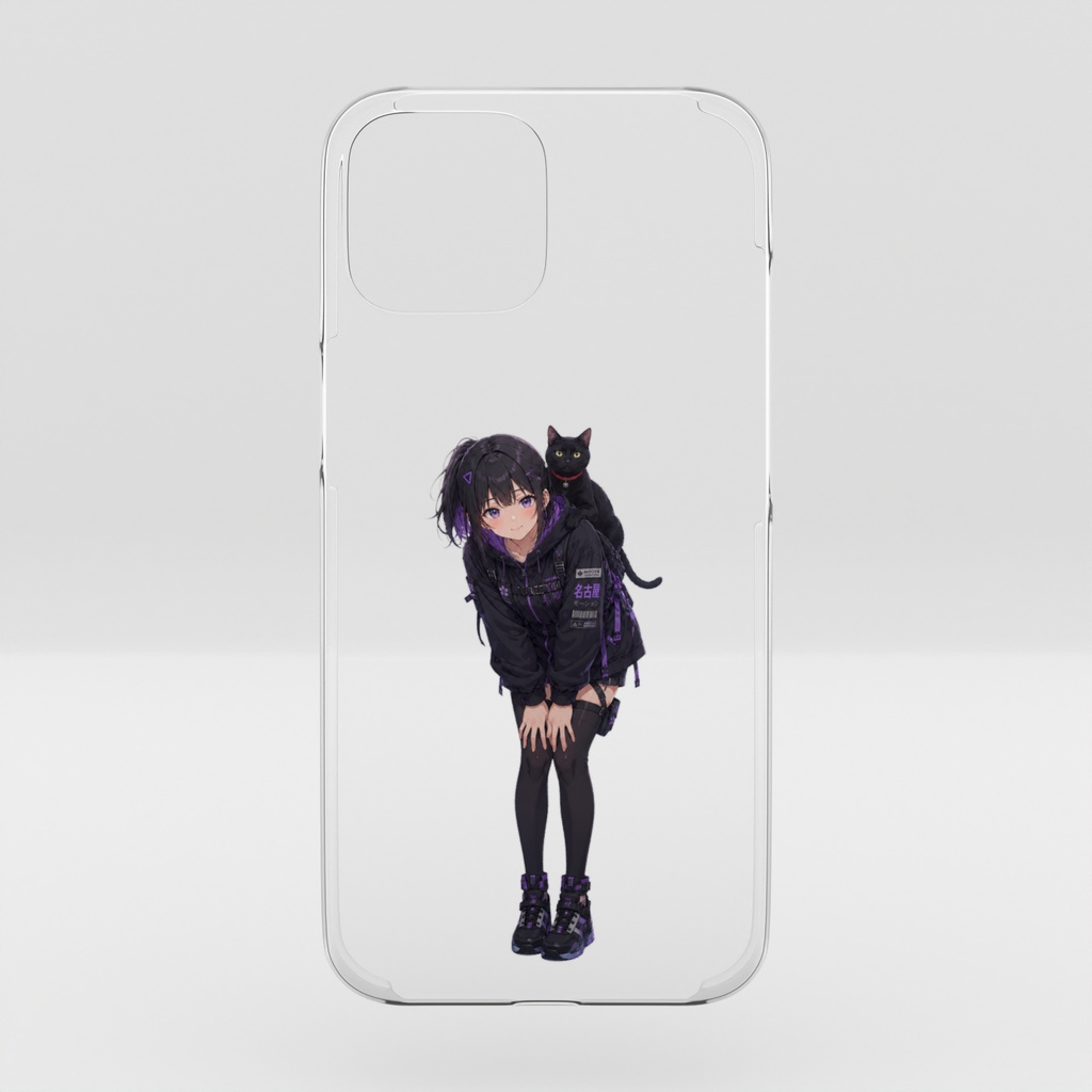 KoshinとKuroneko クリアiPhoneケース