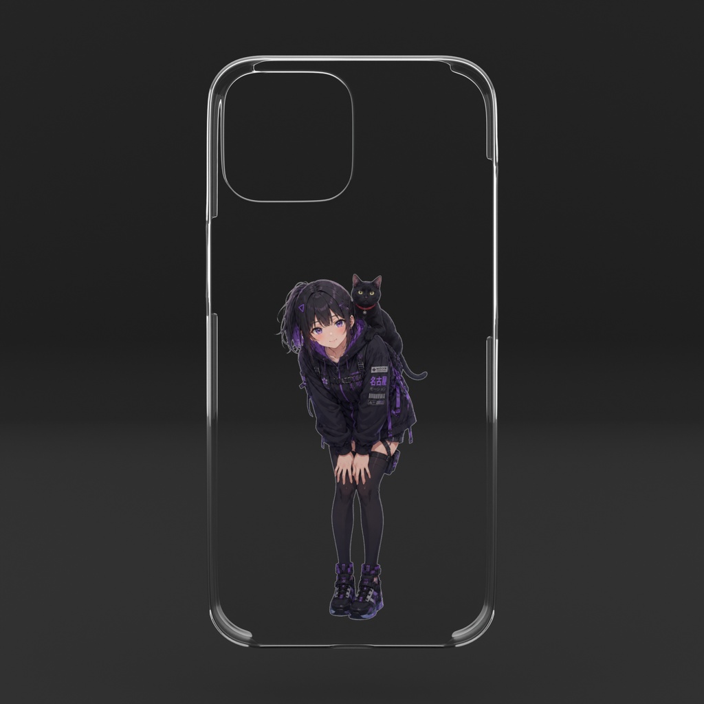 KoshinとKuroneko クリアiPhoneケース