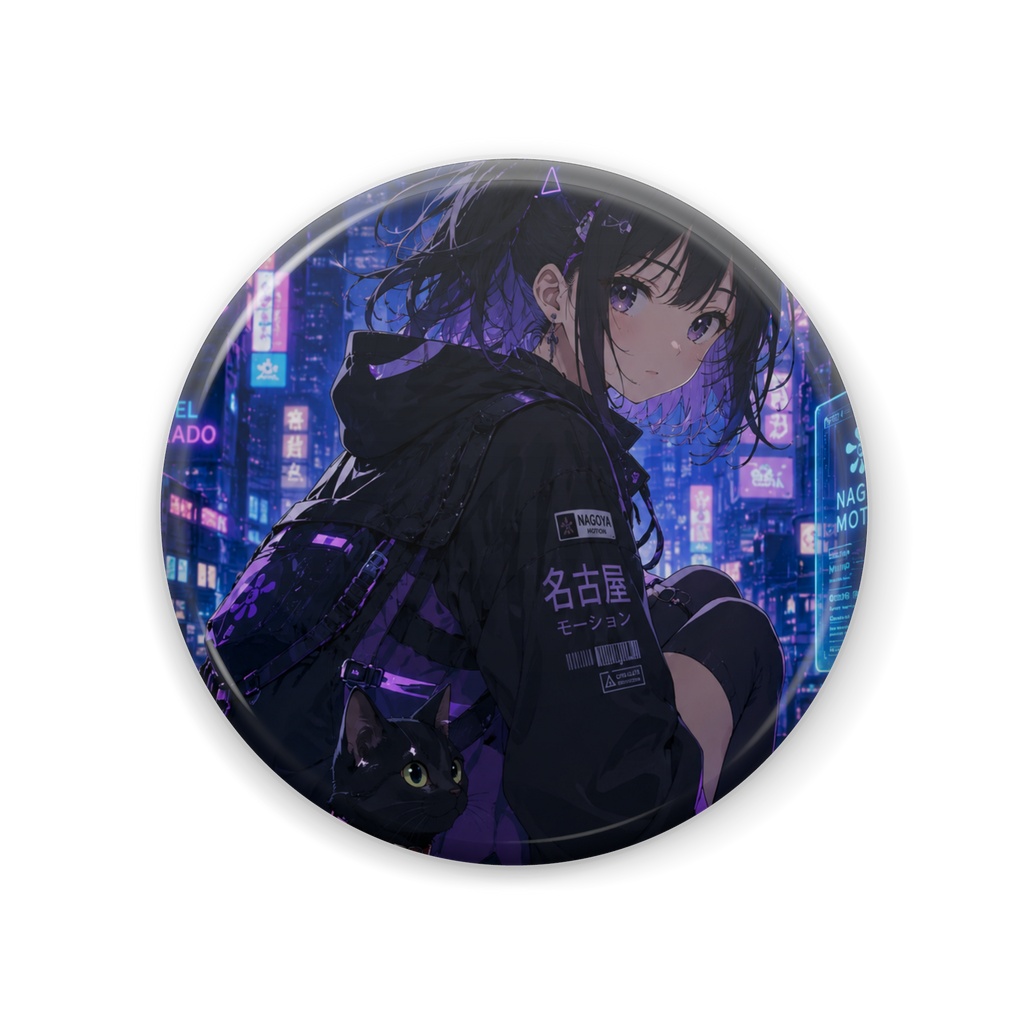 KoshinとKuroneko 街角編缶バッジ