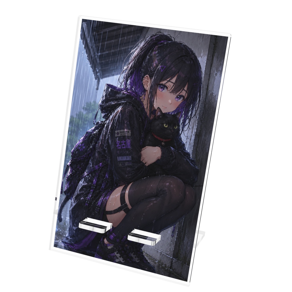 KoshinとKroneko 雨宿り編アクリルスマホスタンド