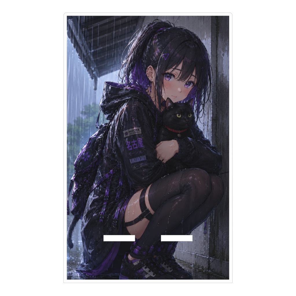 KoshinとKroneko 雨宿り編アクリルスマホスタンド