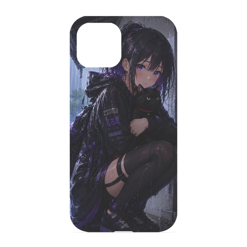 KoshinとKuroneko 雨宿り編iPhoneケース