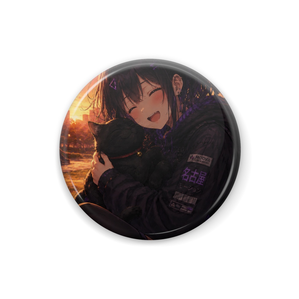 KoshinとKuroneko 夕暮れの公園編缶バッジ