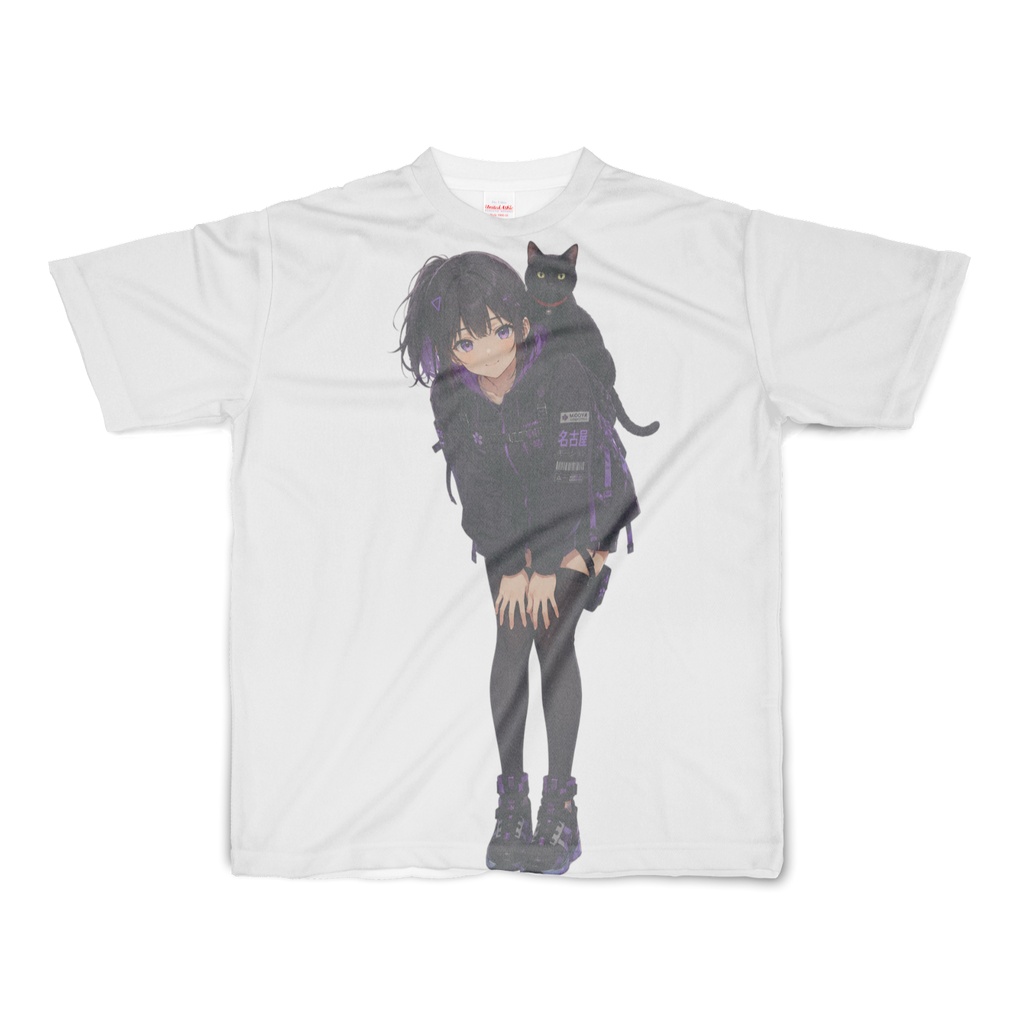 KoshinとKuroneko フルグラフィックTシャツ