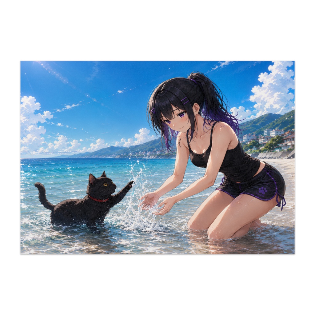 KoshinとKuroneko 浜辺編ポスター