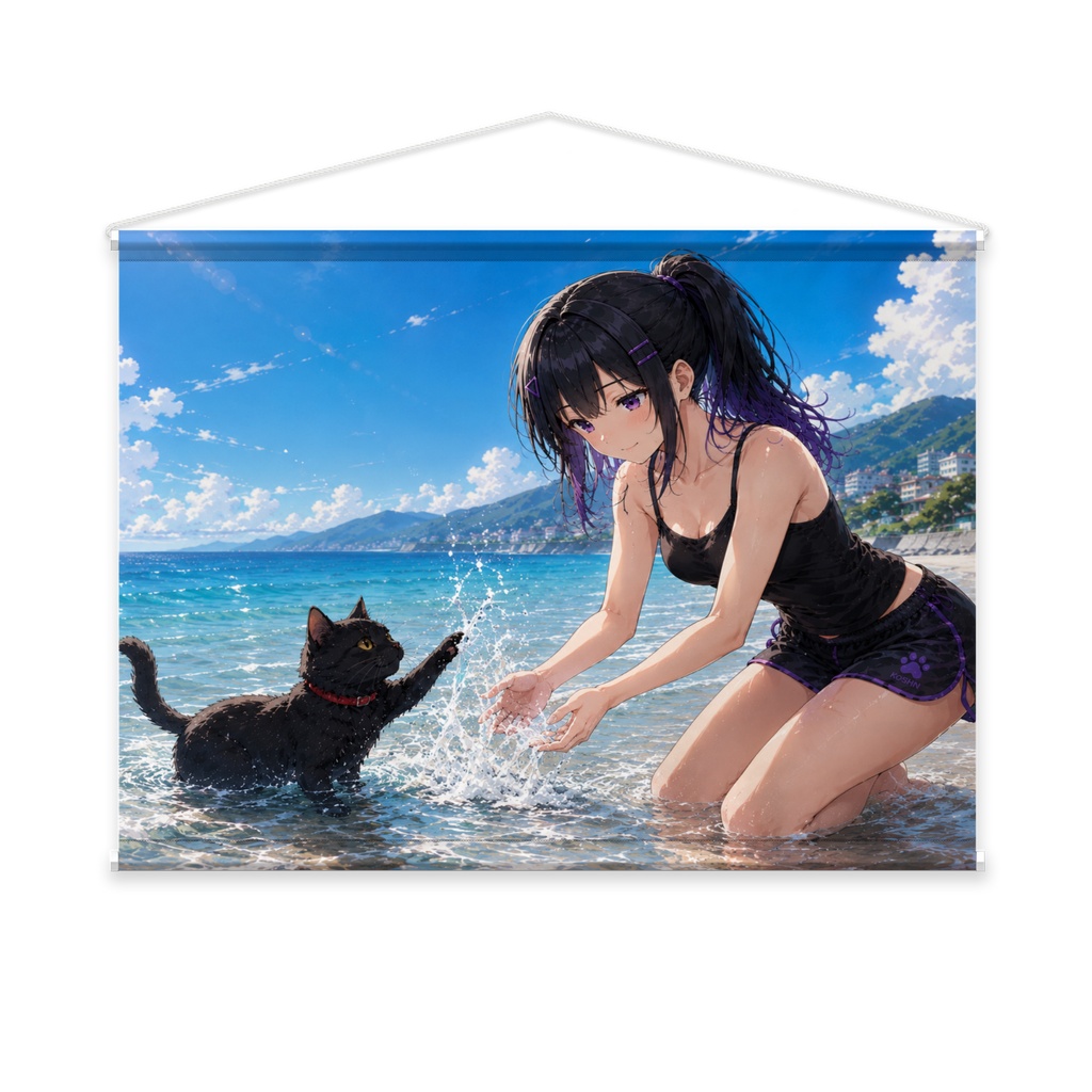 KosinとKuroneko 浜辺編タペストリー
