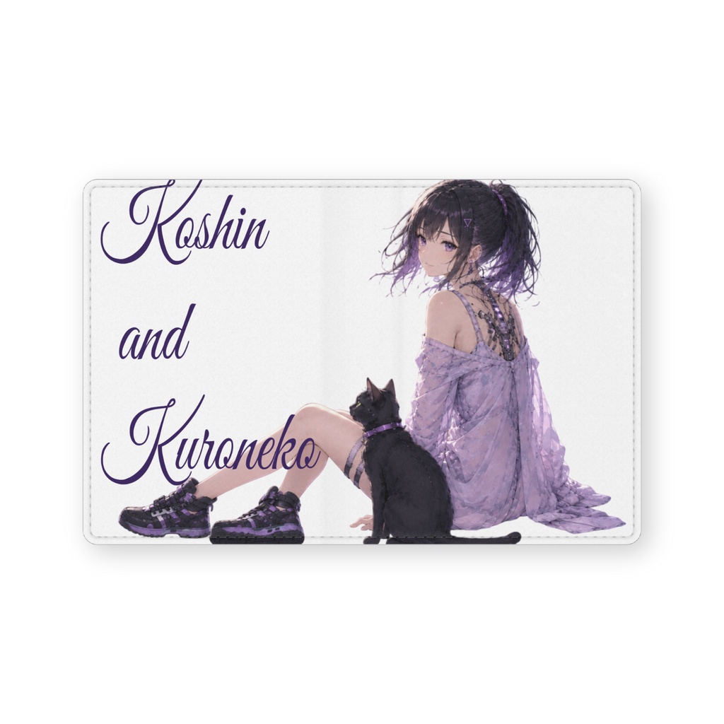 KoshinとKuroneko 未来編レザー製名刺入れ Koshin and Kuroneko: Future Edition Leather Business Card Holder