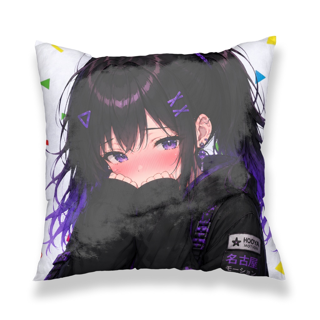 Koshin and Kuronekoクッションカバー(喜・恥) Cushion Cover