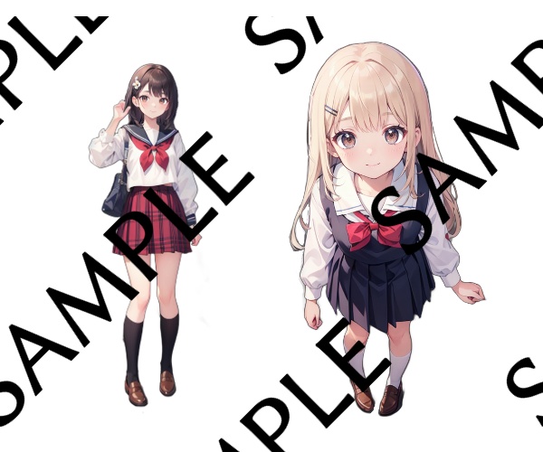 IRIAM 立ち絵素材 差分なし 商用利用ok 2枚セット売り【AI生成】