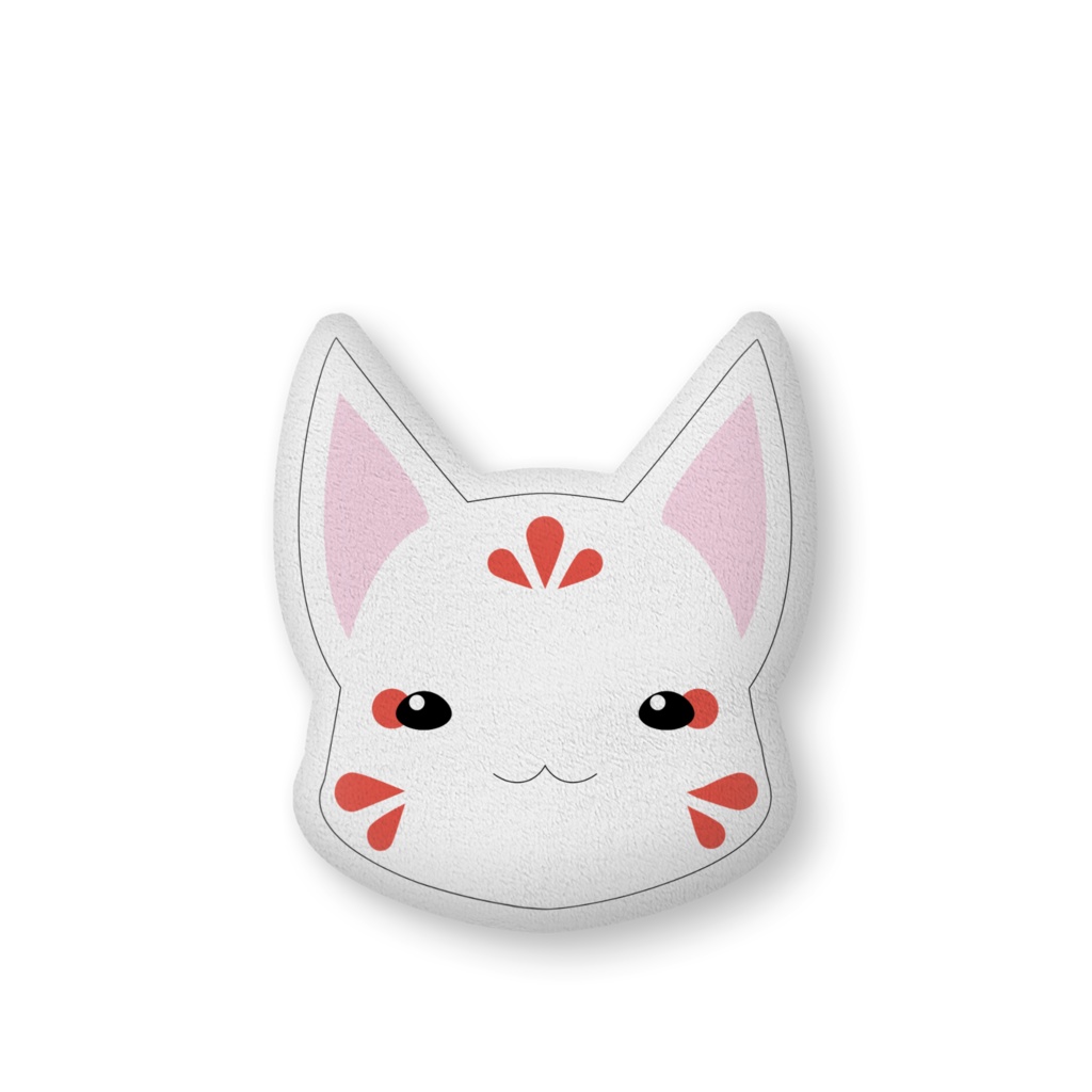 白黒きつねちゃんふかふかクッション