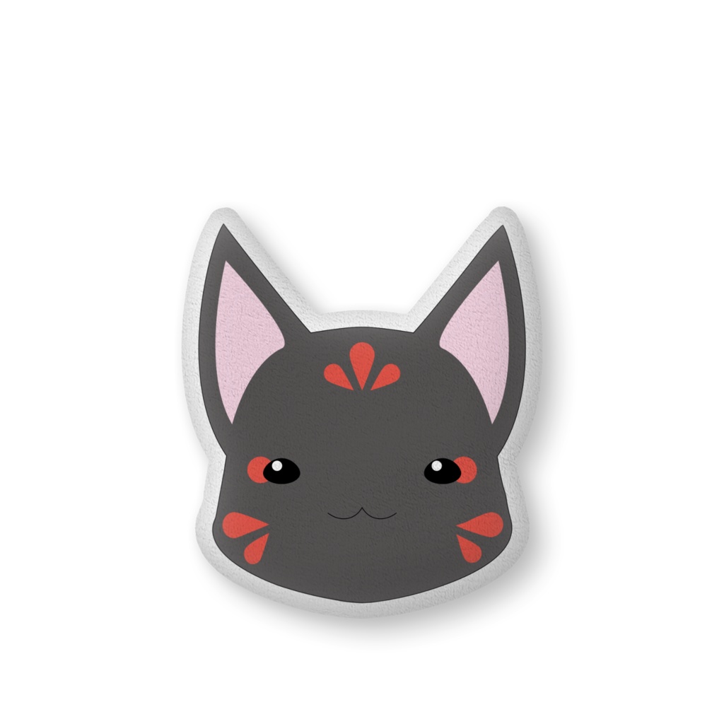 白黒きつねちゃんふかふかクッション