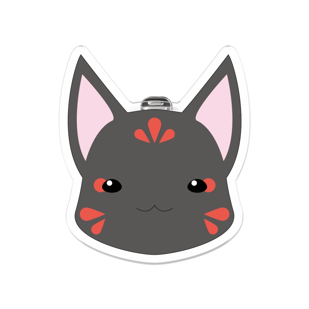 黒きつねちゃん アクリルバッジ