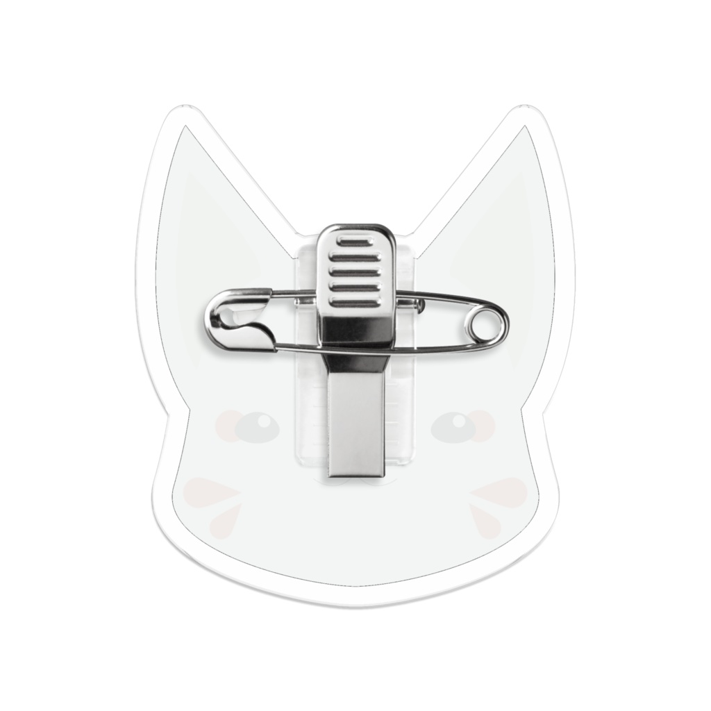 白きつねちゃん アクリルバッジ