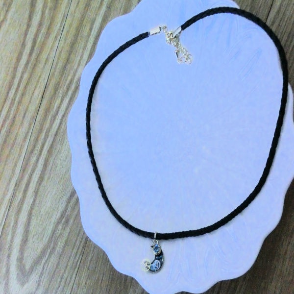 月と歯車のヴィンテージスワロフスキー チョーカー No.101 一点もの