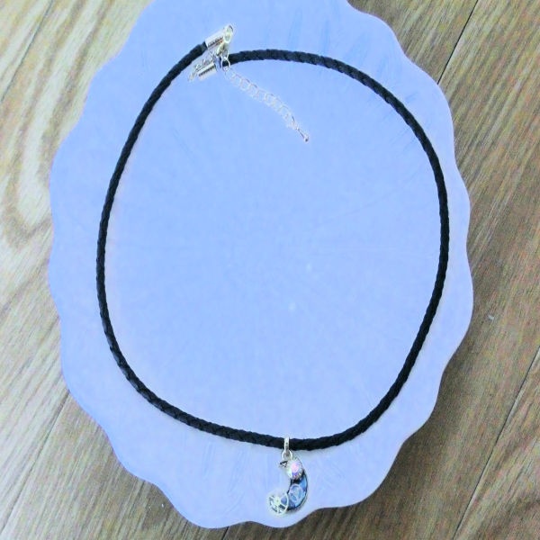 月と歯車とヴィンテージスワロフスキー チョーカー No,102