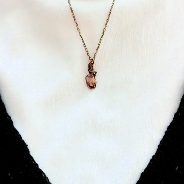 ガラスオパールの一粒ネックレス一点もの