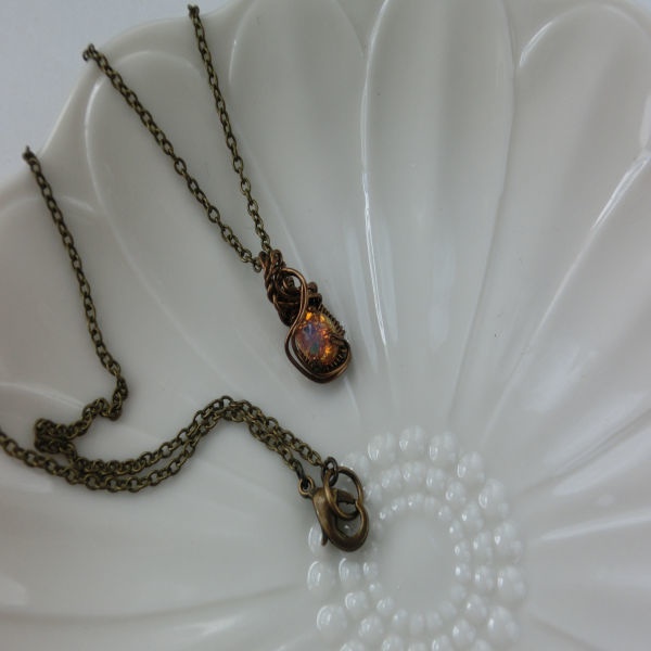 ガラスオパールの一粒ネックレス一点もの