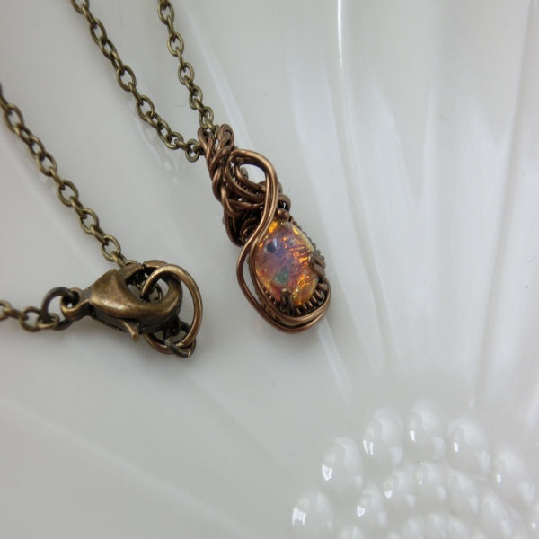 ガラスオパールの一粒ネックレス一点もの