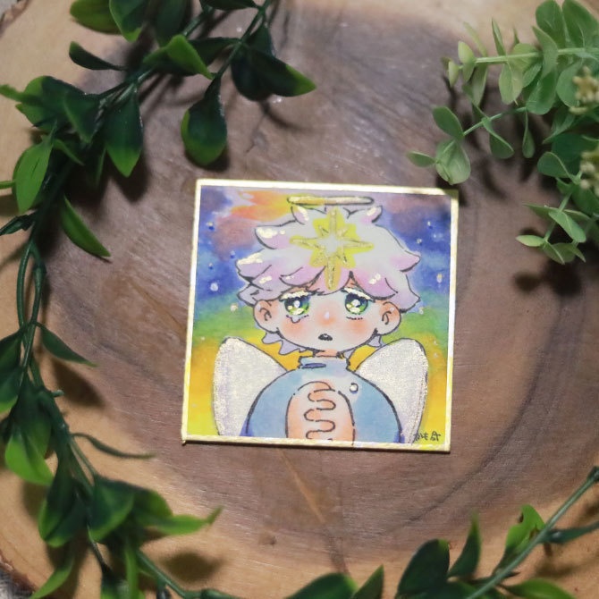 【創作】豆色紙原画②_星と天使