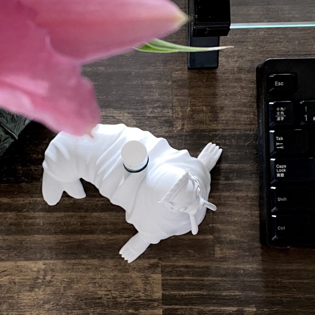 ヘッドドレスをつけたセイウチのマルチスタンド|3Dプリントデータ(STL)